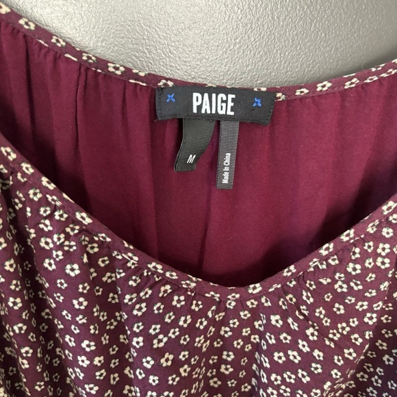 PAIGE Plum Cold Shoulder Drawstring Floral Long Sleeved Mini Dress with Lining - Picture 4 of 7